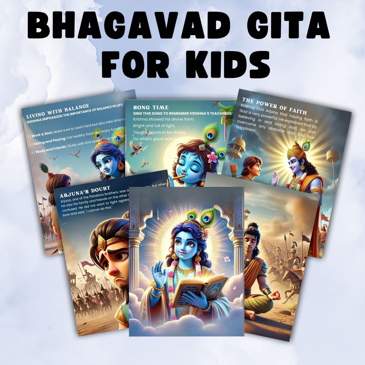 Bhagavad Gita for Kids + Ramayan + FREE COLORING BOOK + FREE WALL ART