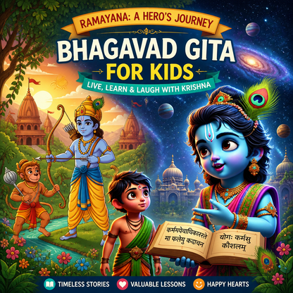 Bhagavad Gita for Kids + Ramayan + FREE COLORING BOOK + FREE WALL ART